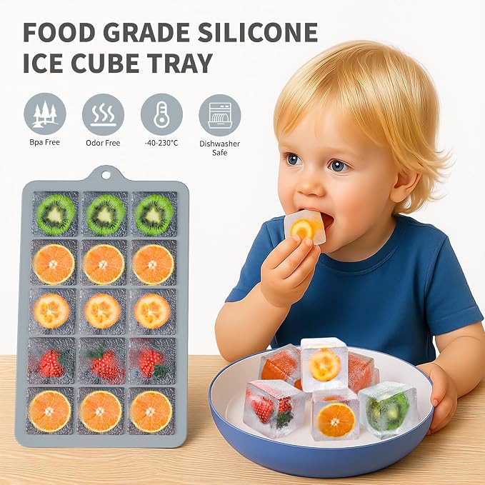 Silicone Ice Cube Tray 3 Pack, HANCELANT Ice Cube Mold, Ice Trays - Image 7