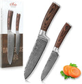 Wakoli EDIB 2-Piece Damascus Kitchen Knife Set – Santoku & Small Santoku by Wakoli
