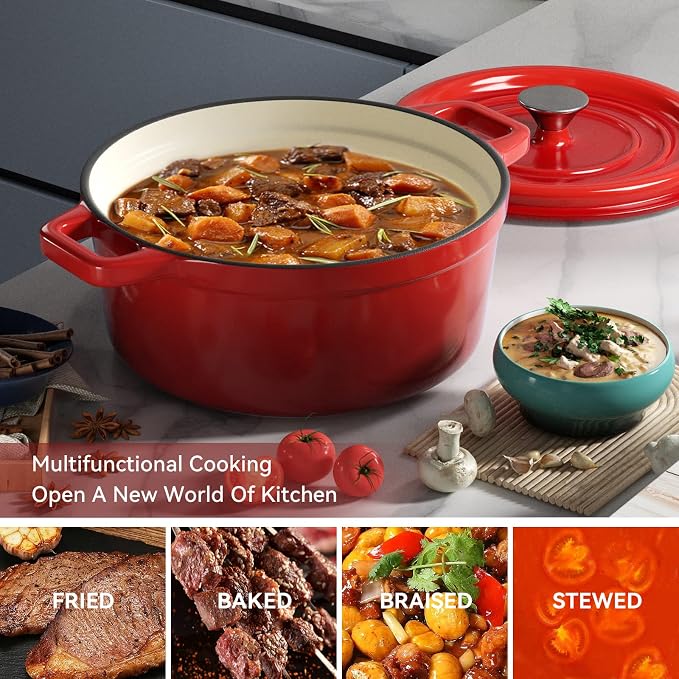 Miereirl 6.5 Quart Enameled Dutch Oven Pot - Image 6
