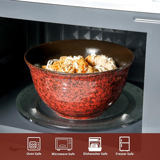 HASENSE Ceramic Soup Bowls, 40 Oz Serving Bowls Set of 4, Cereal Bowls - Image 4