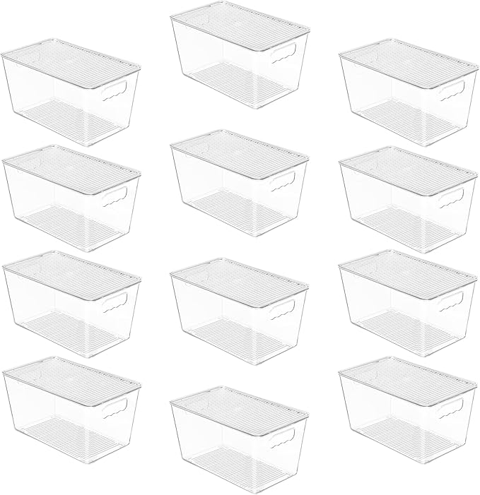 Vtopmart 12 Pack Clear Stackable Storage Bins by Vtopmart
