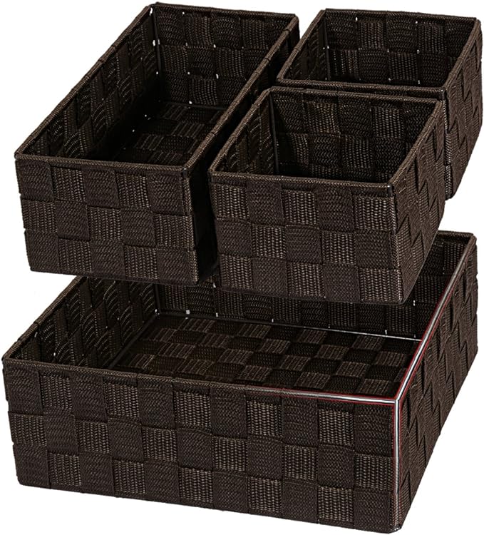 Posprica Woven Storage Baskets for Organizing, Small Baskets Cube Bin Container by Posprica