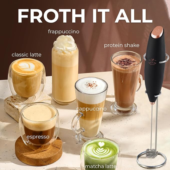 Zulay Kitchen Patented Tornado Triple Whisk Milk Frother - Image 5