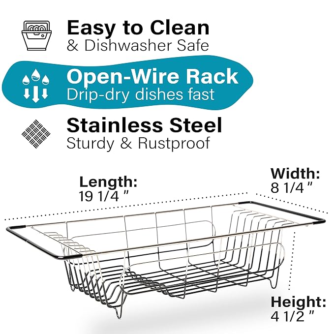Better Houseware Over Sink Dish Drying Rack Space-Saving Dish Rack - Image 7