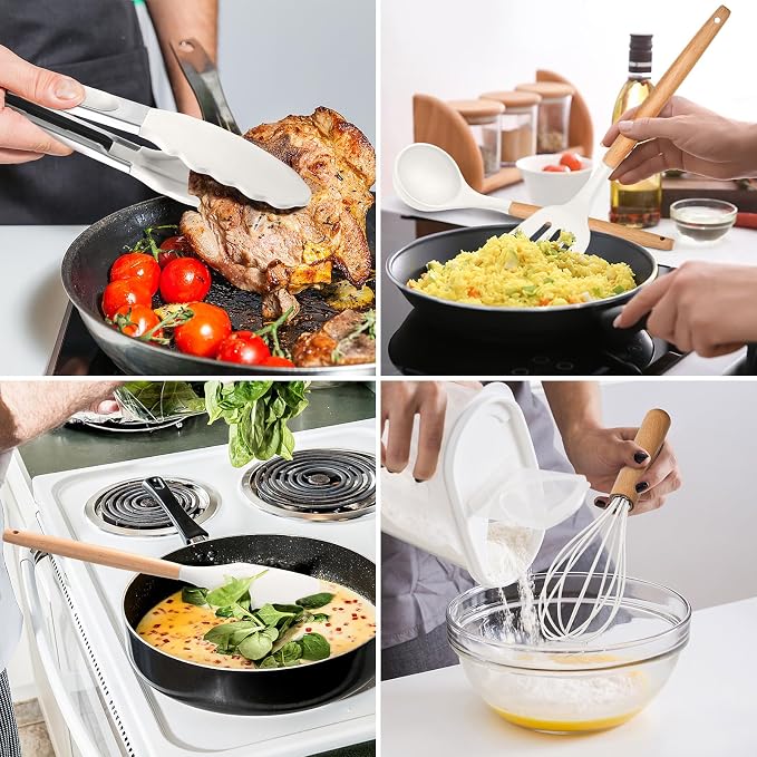 E-far Kitchen Utensils Set of 12, Silicone Cooking Utensils - Image 5