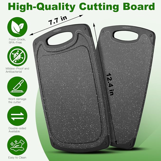 Cutting Boards, 12.5"×7.7" Plastic Chopping Board Made From Natural Food Grade - Image 2
