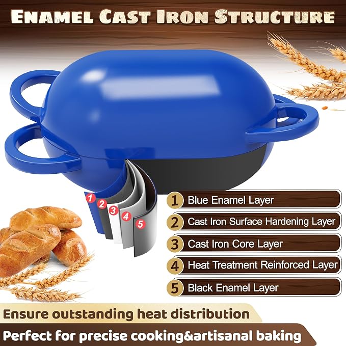 Enameled Cast Iron Oval Bread Oven - Image 4