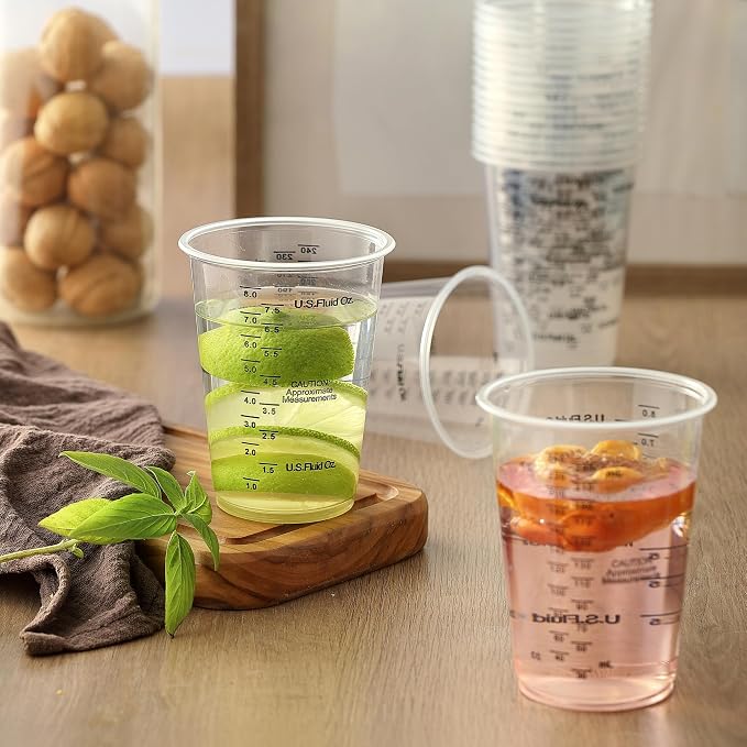 20pcs 8oz Graduated Clear Plastic Measuring Mixing Cups - Image 7