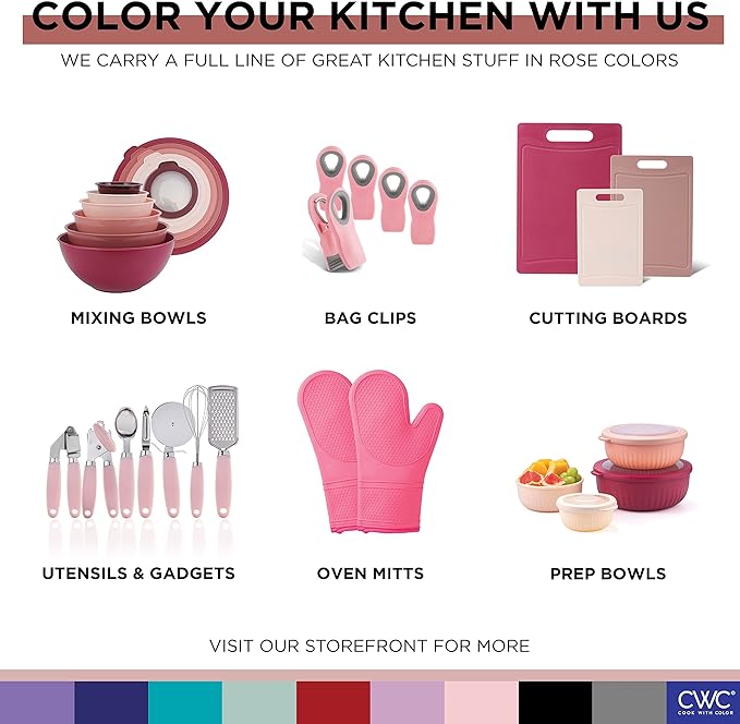 COOK WITH COLOR Prep Bowls with Lids- Wide and Deep Nesting Plastic Small - Image 8