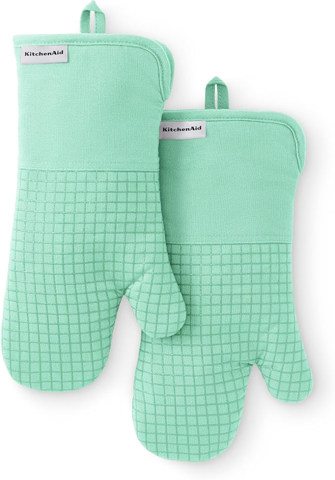 KITCHENAID Gourmet Series Gridlines Oven Mitts 2-Pack Set, Heat Resistant up to by KitchenAid