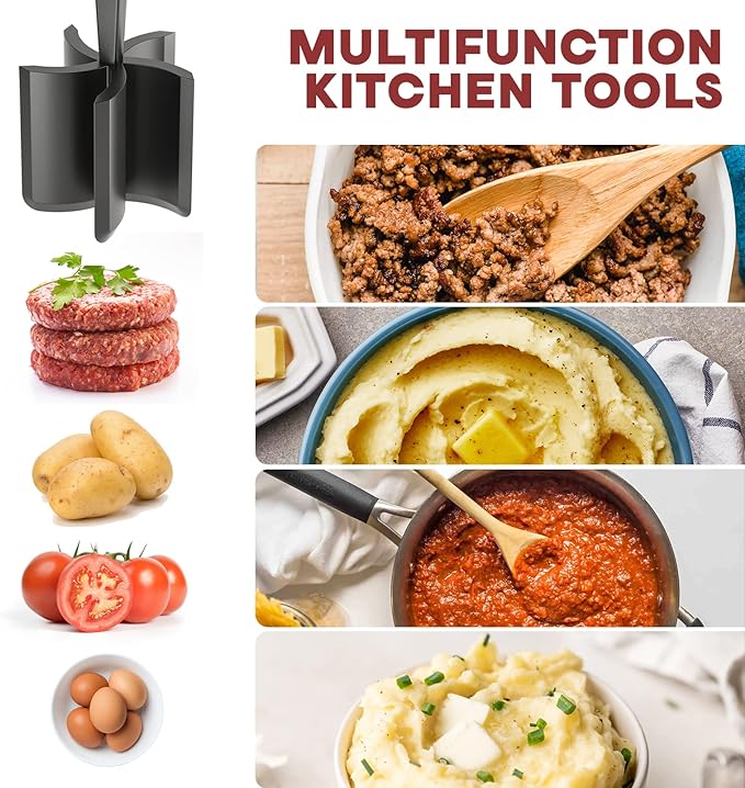 Meat Chopper, Hamburger Grinder, Premium Heat Resistant Smasher - Image 3