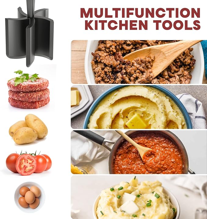 2 Pcs Meat Chopper, Upgrade Hamburger Smasher, Premium Heat Resistant Meat - Image 3