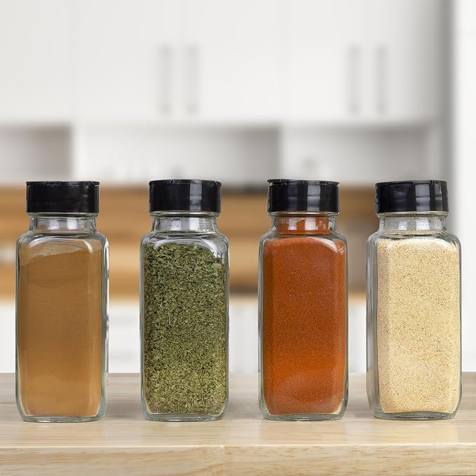 Cornucopia Brands French Square Spice Jars, Spice Shaker/Pourer w/ Lid; 1-Cup / - Image 2