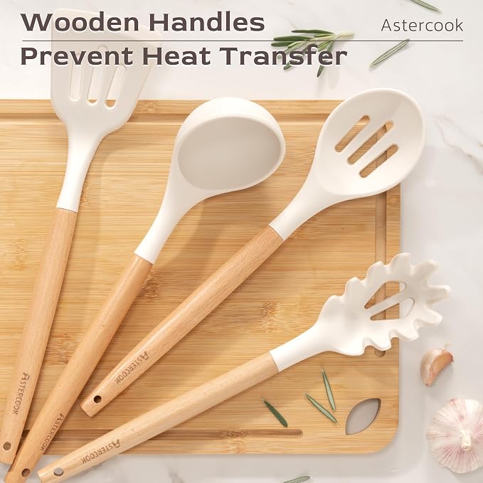 Astercook Kitchen Utensils set, 446°F Heat Resistant Food Grade Utensil Sets - Image 5