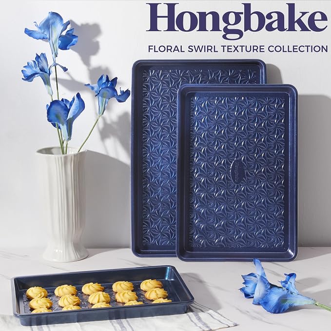HONGBAKE Nonstick Baking Sheet Pan Set of 3, Cookie Sheets - Image 9