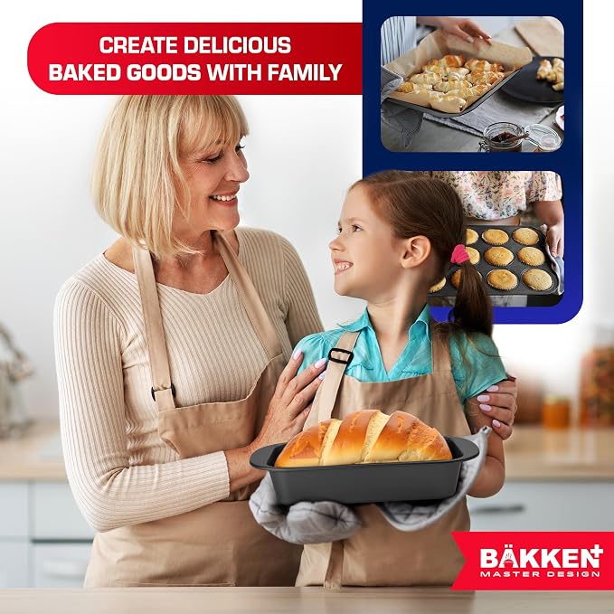 Baking Set – 10 Piece – Deluxe Non Stick Black Coating Inside and Outside – - Image 8