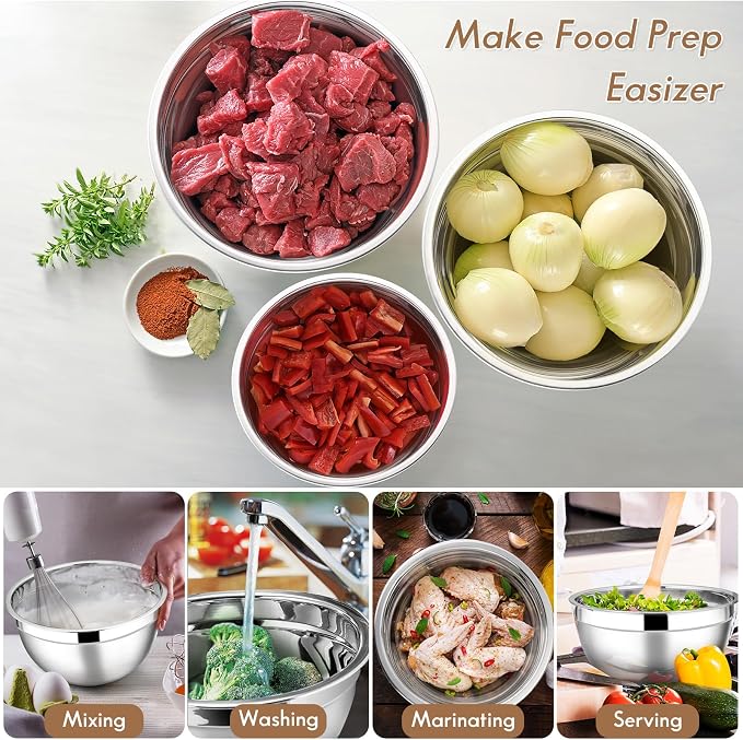 E-far Stainless Steel Mixing Bowls - Image 5