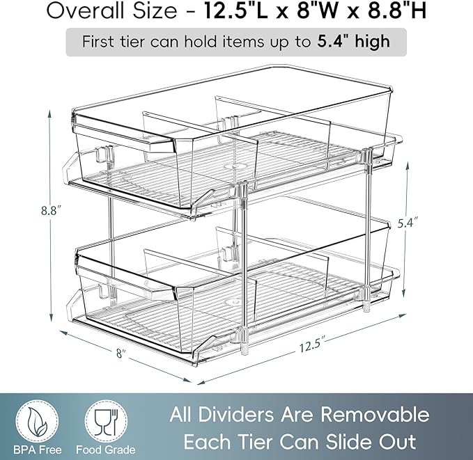 2 Set, 2 Tier Clear Organizer - Image 2