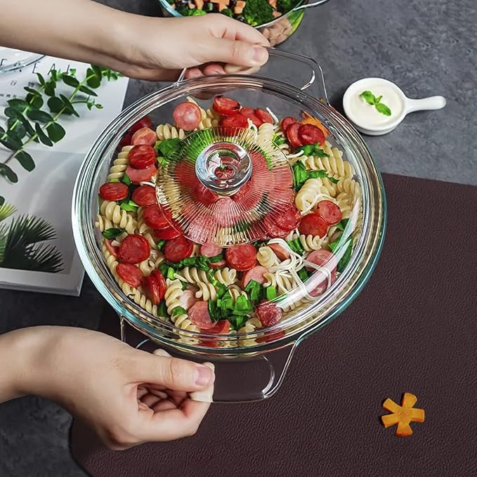 Clear Round Glass Casserole - Image 5