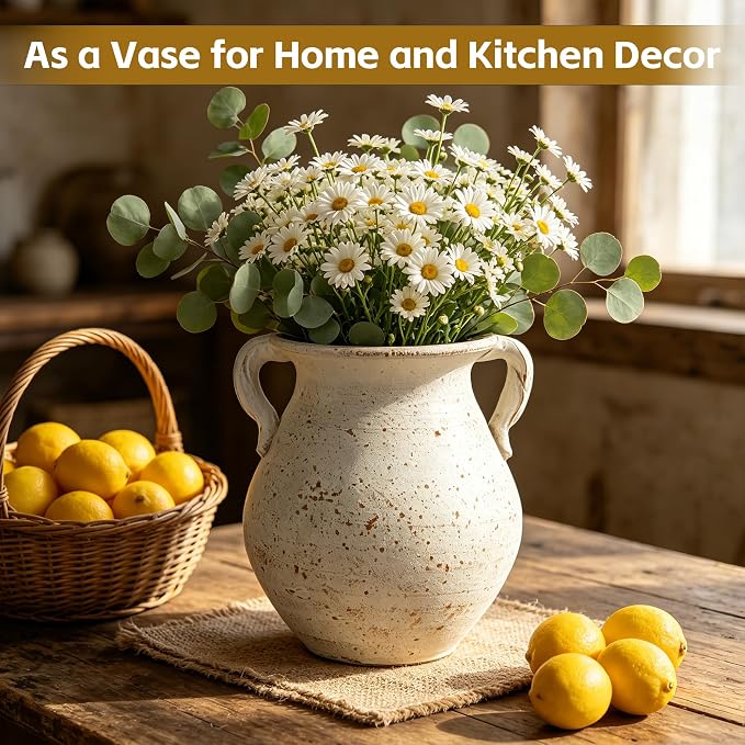 Rustic Kitchen Utensil Holder for Countertop, 7.6x4.9In Large Ceramic Cooking - Image 5