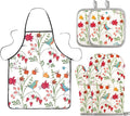 5 Pcs Kitchen Stuff, Kitchen Oven Mitts and Pot Holders Sets by Qchengsan