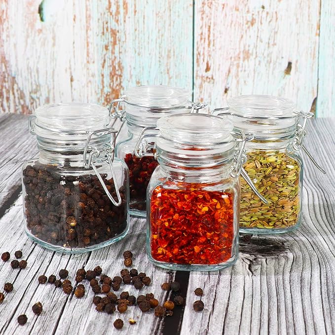 DHSBTLS 4 oz Mini Square Spice Jars, 12 Pack Glass Mason Jars - Image 8