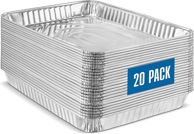 PLASTICPRO Aluminum Pans 20 Pack Disposable Cookie Sheets 9'' x 13'' Baking by PLASTICPRO