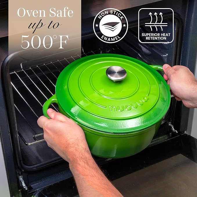 Cast Iron Dutch Oven with Lid – Non-Stick Ovenproof Enamelled Casserole Pot – - Image 5