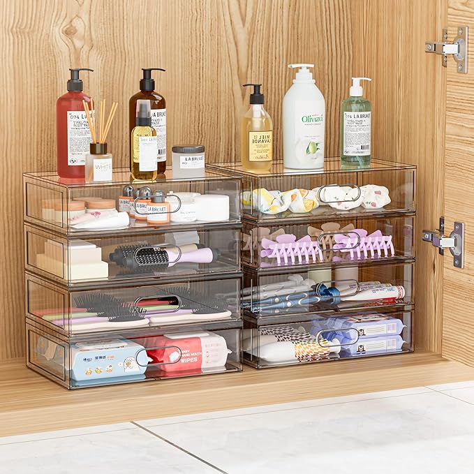 2 Pack Clear Makeup Storage Drawer, Acrylic Cosmetic Display Case - Image 5