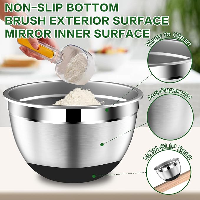 DUTZUN Mixing Bowls with Lids Set - Image 6