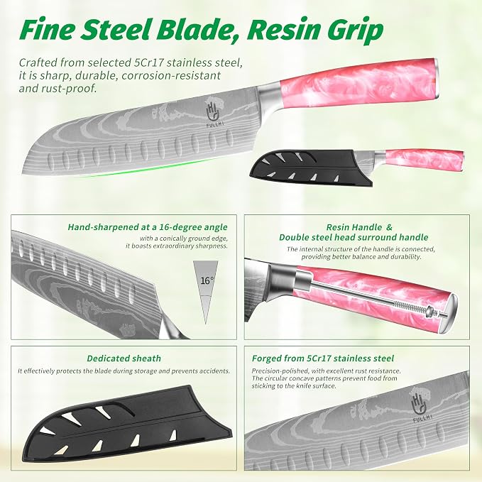 FULLHI 15pcs Japanese Knife Set - Image 3