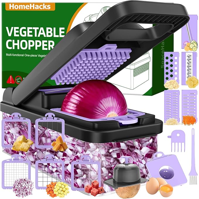 HomeHacks Vegetable Chopper Vegetable Cutter, 15 in 1 Kitchen Gadget, Onion by HomeHacks