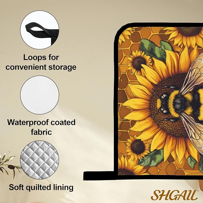 Sunflower Bee Oven Mitts and Heat Resistant Pads - Image 4