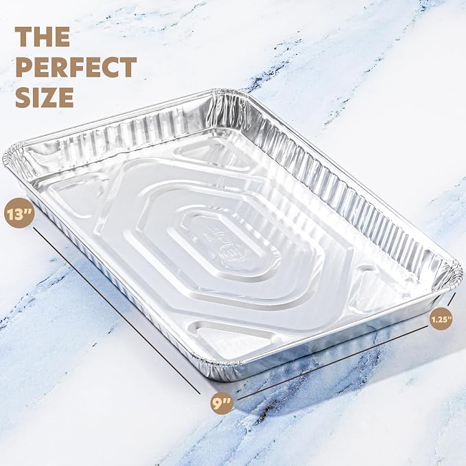 PLASTICPRO Aluminum Pans 5 Pack Disposable Cookie Sheets 9'' x 13'' Baking Pans - Image 6