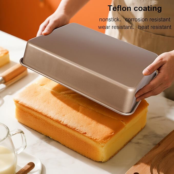 Baking Pan Set of 2, 12.5’’ X 10’’ X 2.4’’ Nonstick Sheet Cake Pan - Image 6