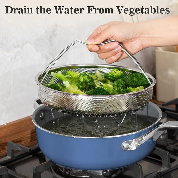 10-Inch Ceramic Non-Stick Cookware Set, 8-in-1 Multifunctional Cookware - Image 8