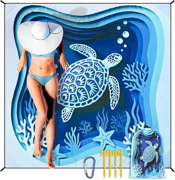 HIHOHO Beach Blanket Waterproof Sandproof Extra Large Beach Mat 79" X by HIHOHO