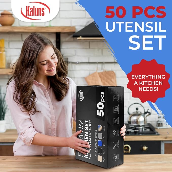 Kaluns 50 PCS Silicone Kitchen Utensils Set Complete Kitchen Set - Image 4