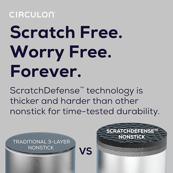 Circulon A1 Series with ScratchDefense Nonstick Induction Frying Pan Set - Image 4
