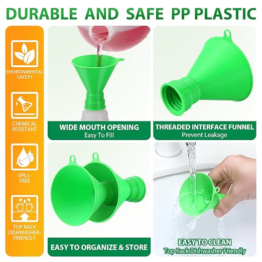 Threaded Funnel Easy Fill Funnel, Twist On Empty Spray Bottle Refill Adapter Fit - Image 3