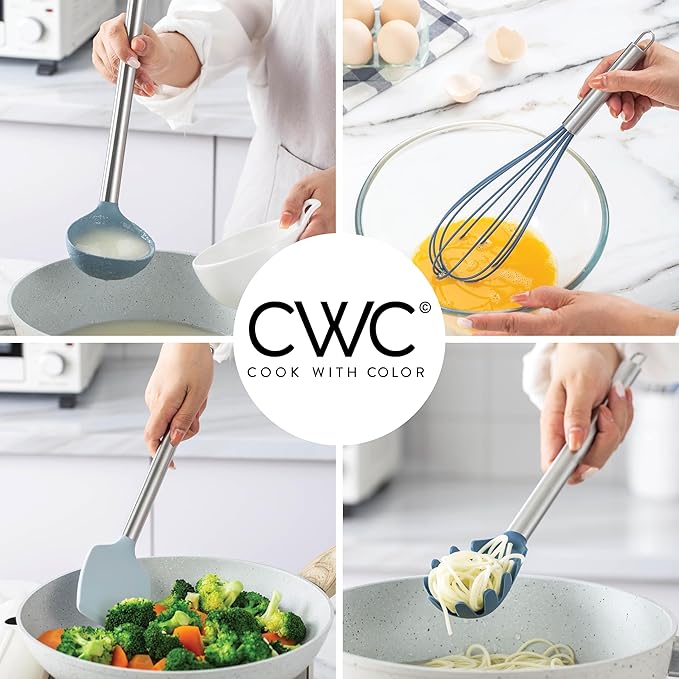 COOK WITH COLOR Silicone Cooking Utensils, Kitchen Utensil Set, Cooking Utensils - Image 5