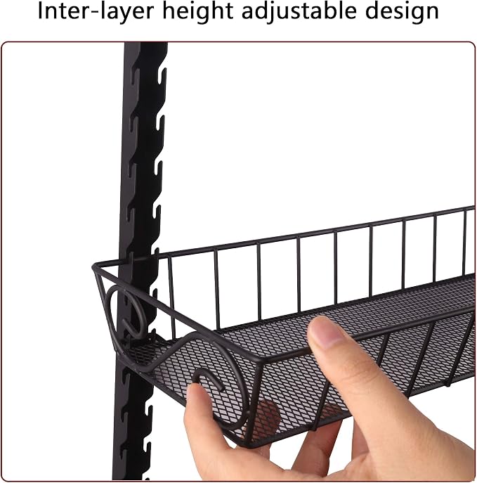 SWOMMOLY Adjustable Wall Mount Spice Rack, 3-Tier Dual-use Organizer - Image 4