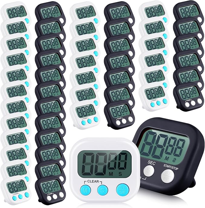Xuhal 50 Pieces Digital Kitchen Timer Bulk, Small Magnetic Timers by Xuhal