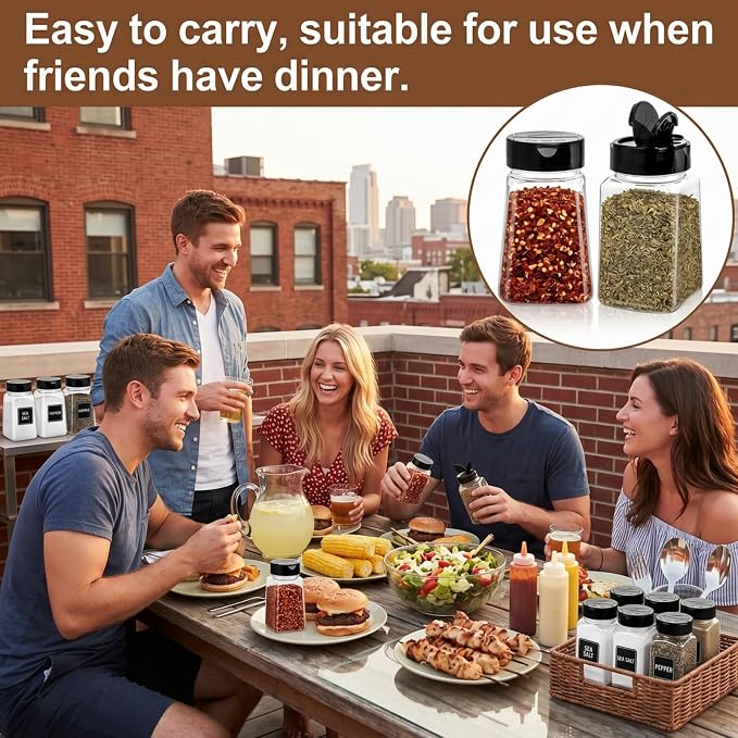 Tebery 24 Pack 9 Oz Plastic Spice Jars - Image 7