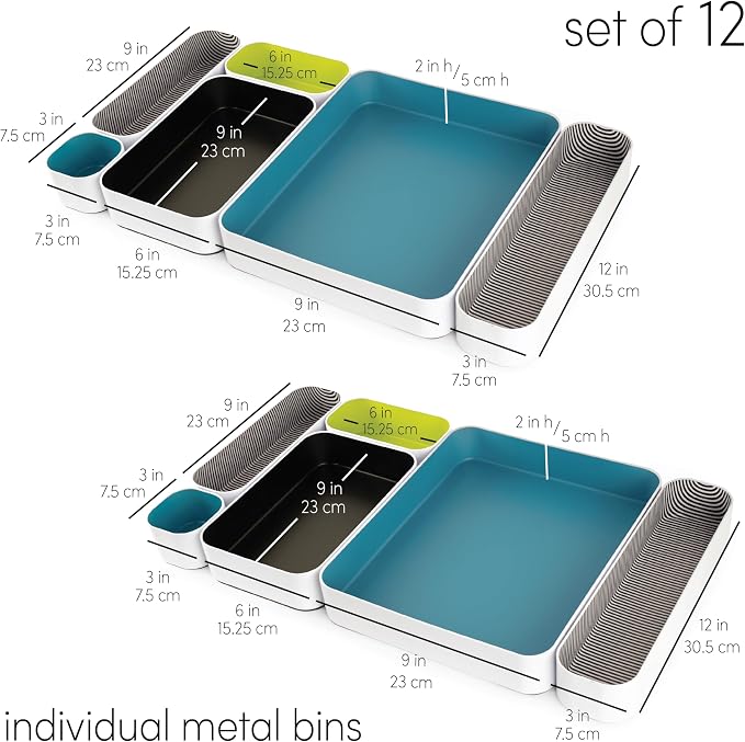 Three by Three Seattle 12 Piece Metal Organizer Tray Set - Image 4