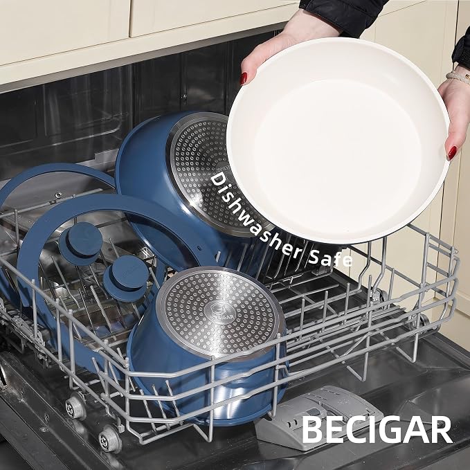 BECIGAR 23pcs Ceramic Pots and Pans Set, Nonstick Detachable Handle Cookware - Image 6