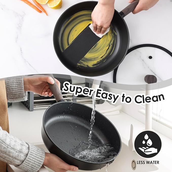 SENSARTE 15Pcs Nonstick Cookware Set Pots and Pans Set Kitchen Cooking Frying - Image 8