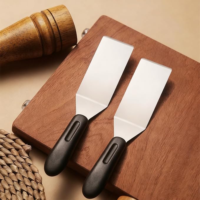 2-Pieces Small Metal Spatula Set, Mini Metal Spatulas - Image 3