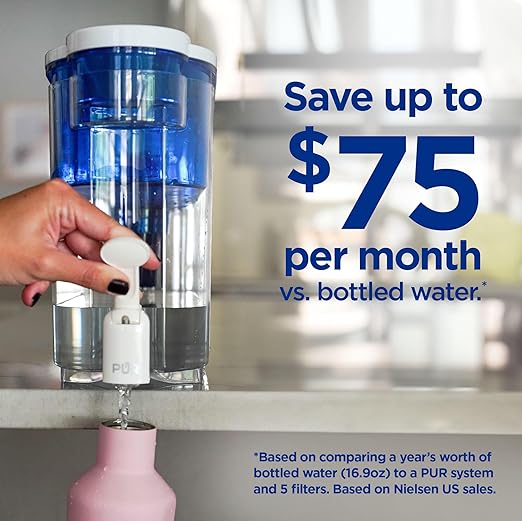 PUR 30-Cup Countertop Water Filter Dispenser, 1 Genuine PUR Filter, 2-in-1 - Image 4