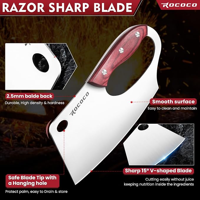 ROCOCO Easy Handle Meat Cleaver - Image 4